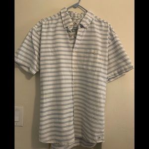 Quicksilver modern cut blue/white cotton button xl